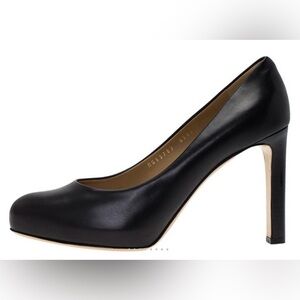 Salvatore Ferragamo Leo Black Leather Platform Pumps Size 7 C NWOB